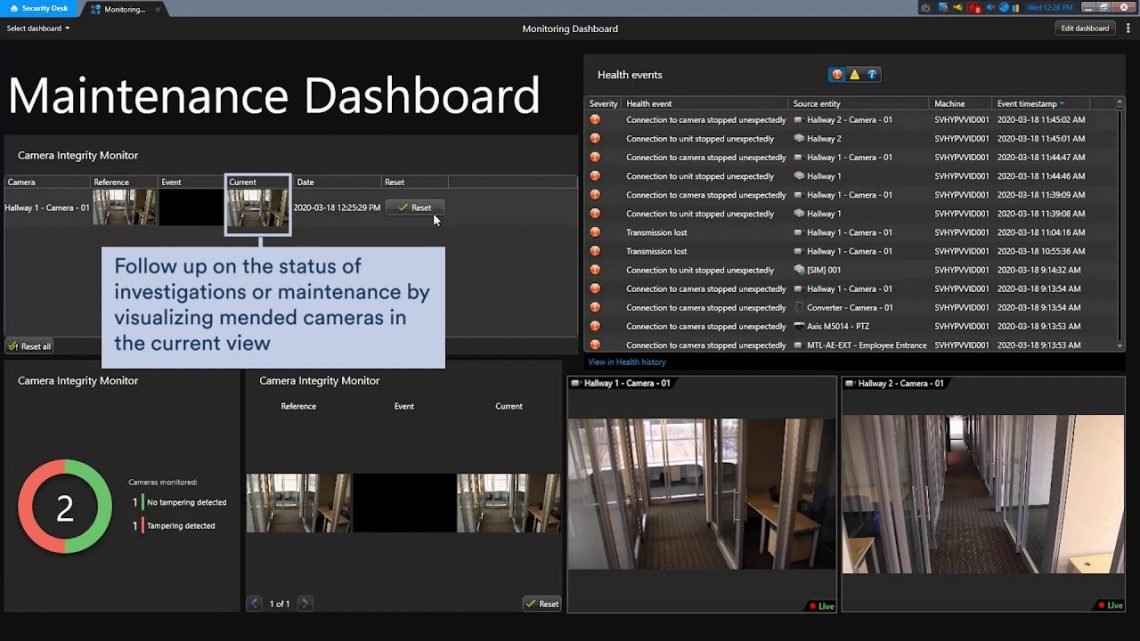Camera Integrity Monitor Security On Screen by The Security