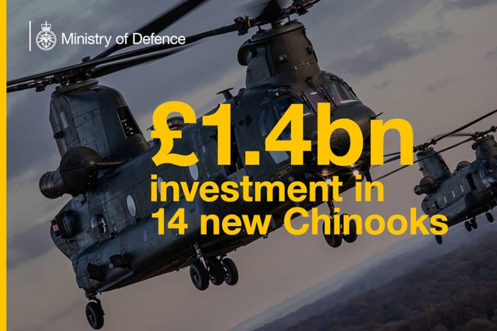 UK invests in 14 new Chinooks