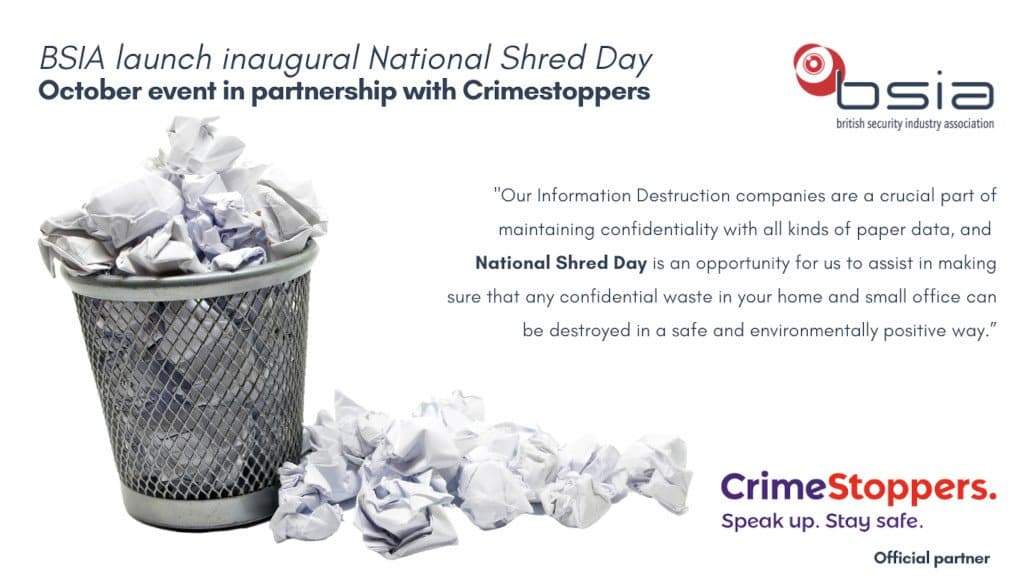 BSIA and Crimestoppers launch National Shred Day Security On Screen