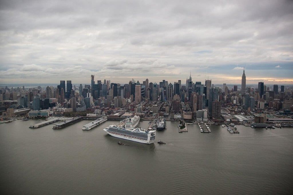 Cruise ship arriving in New York